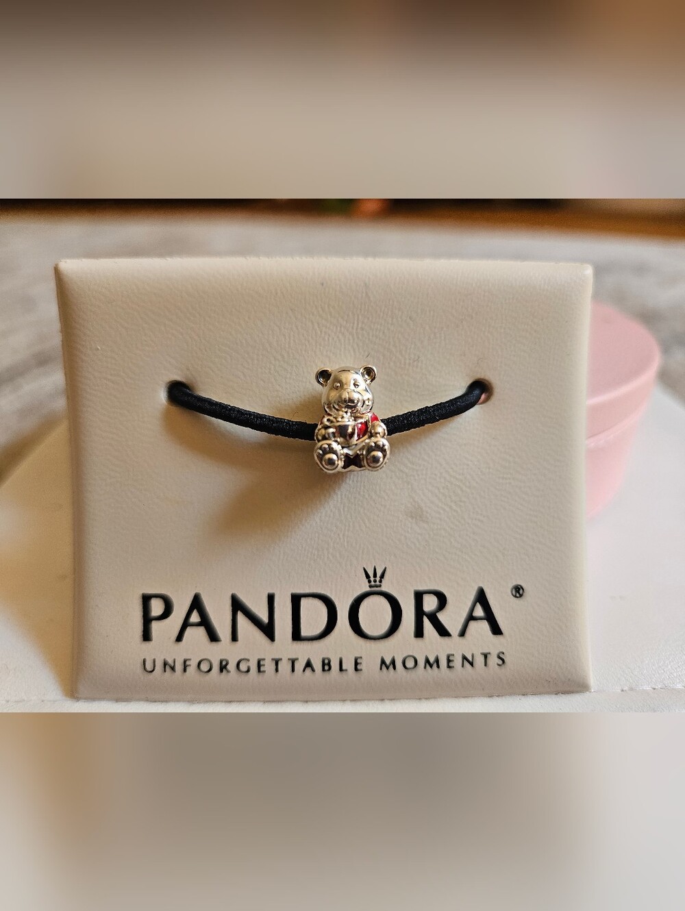 Pandora Retired Teddy Bear Drinking Hot Chocolate Sterling Silver Charm ✨️